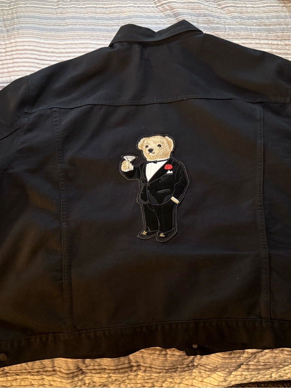 Polo Ralph Lauren Polo Bear Patch Denim Jacket Black